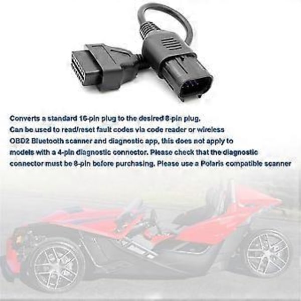 8-pin til 16-pin OBD2 Kabeladapter for RZR / / General / Sportsman / / Diagnostisk Adapter
