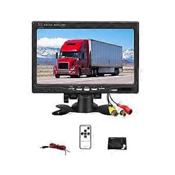 12V 7 tommer Bilmonitor 16:9 800x480 LCD Bakspejlmonitor med 2-vejs Videoindgang til Bakkamera Parkering Bakgear