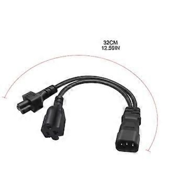 IEC320-C14 Han til IEC320-C5 +5-20R Hun Adapterledning Y-splitter Strømledning