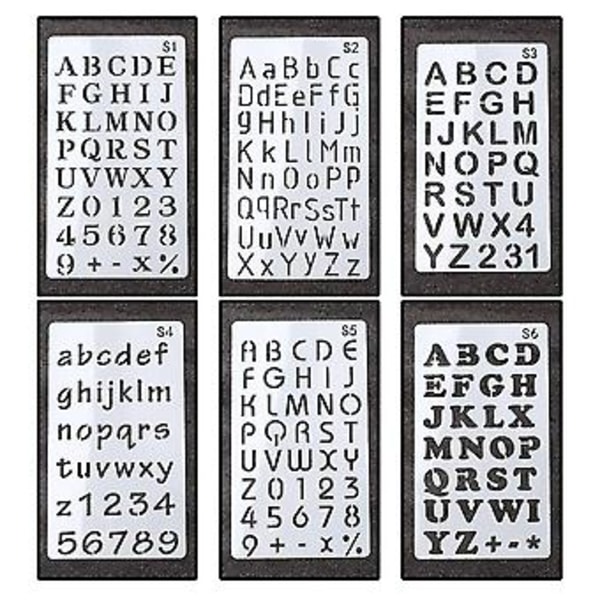 24 arkkia kirjain- ja numeromallineita 4x7 tuumaa aakkosmalline muovia kotiin tee-se-itse scrapbooking-maalausta varten