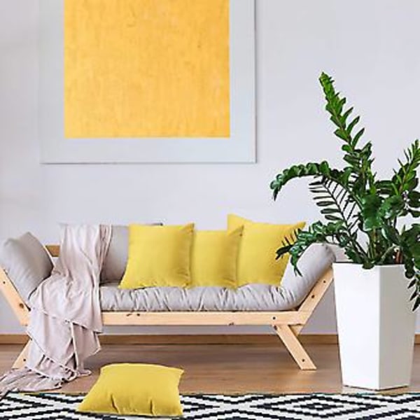 4 Pakker Vanntette Putetrekk Dekorative Utendørs Terrasse Balkong, Firkantet Hage Putetrekk, PU Trekk Putetrekk For Sofa, Seng, Terrasse, 45 x 45 cm