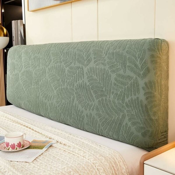 Stretch- cover för sänggavel i king size-storlek, böjt dammtätt skyddande cover för sovrumsinredning (grön, kung: 190-210 cm)