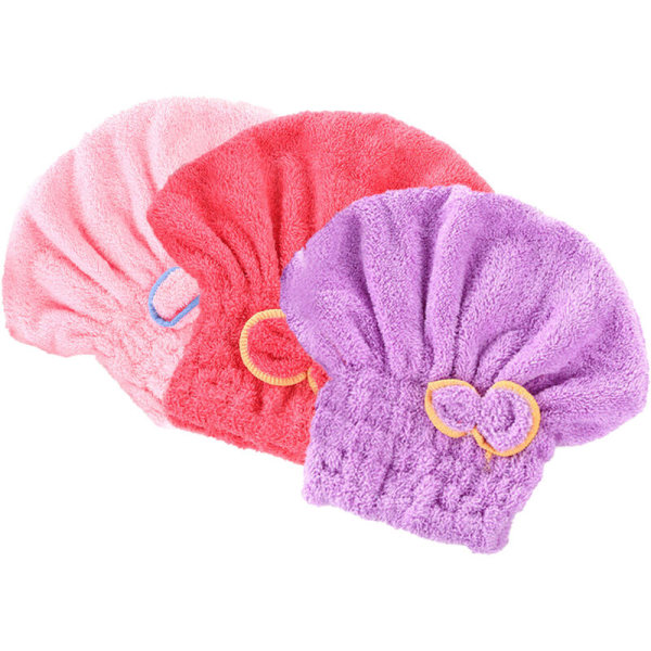 Hair Drying Towel 3 Packs, Quick Dry Microfiber Hair Towel, Super Absorbent Hair Towel Wrap pink+red+purple