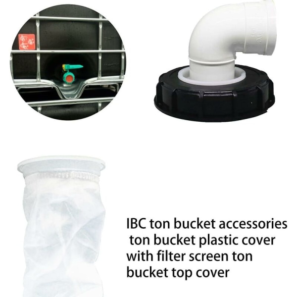 90 Ibc lokkfilter, 165mm nylon regnvannsfilter, vaskbar med lokk for Ibc regnvannstank Dn 150