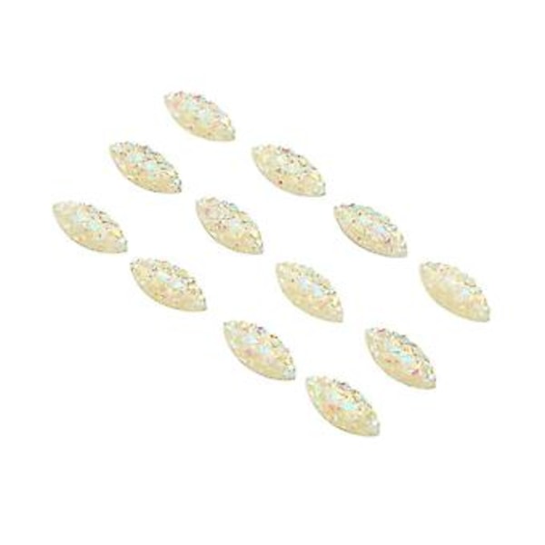 48 st Påsybara Strass-stenar 0,8x1,5 cm Elegant Färgäkta Platt Baksida Mångsidiga Glasstrass-stenar för Kläder Väskor Skor