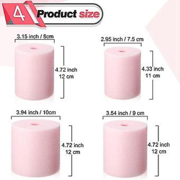 4 Storlekar 8 Delar Muggtumlare Skuminsatser För 1/2 Tums PVC-rör Tumlareinsatser För 10 Oz Till