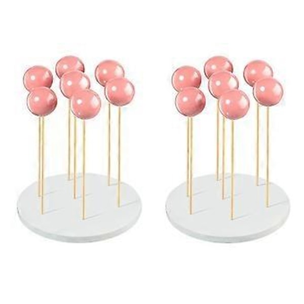 2-pakning Kakestativ - 7 Hull Lollipop Holder Display Rundt Godteri eller Sucker Stativ for Bryllup, Bursdagsfest