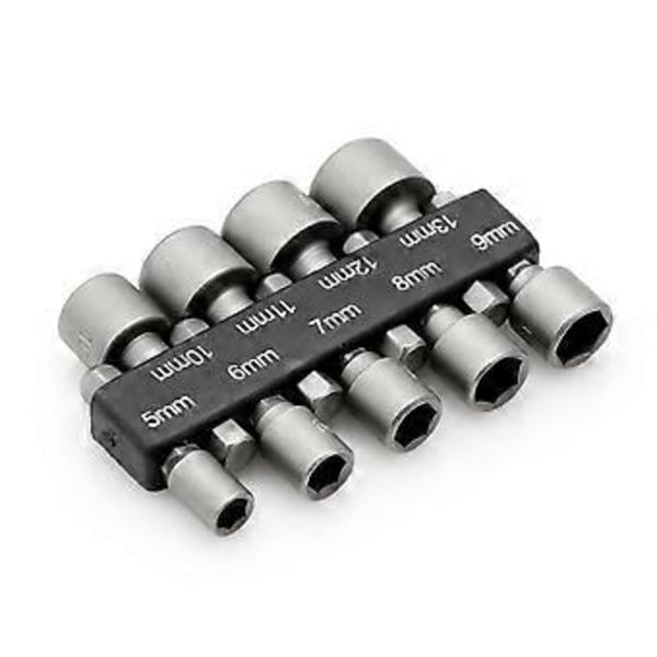 9 stk. 5-13 mm Power Topnøgle Bor 1/4\" Hex Skaft Metrisk Topnøgle Skrue