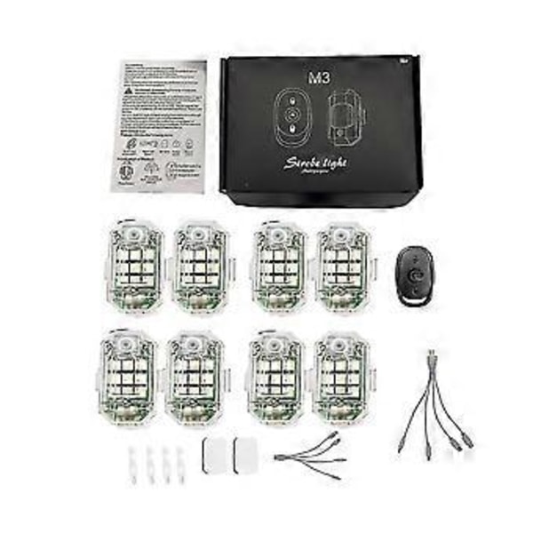 4 kpl Langaton Kaukosäädin Led Auto Moottoripyörä Strobe Valo 7 Väriä Törmäyksenesto Strobe Valo