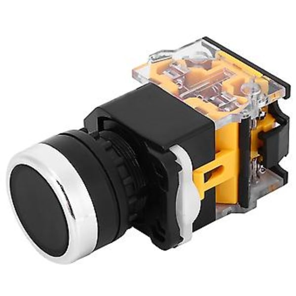 5kpl 22mm 37V-440V Painonappikytkin, Itsepalautuva, Ilman valoa, Musta, Kestävä, Helppo asennus, Monipuolinen käyttö