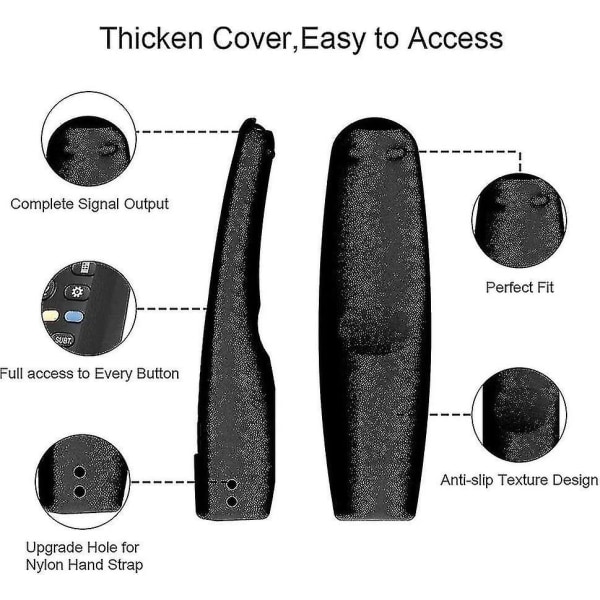 2 stk Anti-skli silikonetui kompatibel med Lg An-mr20ga Magic fjernkontrolldeksel (svart)