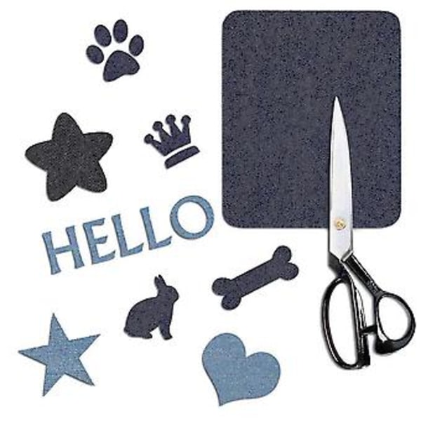 Stryke-på-lapper i denim for jeans 12 stk, 3 farger (12,4 x 9,4 cm)