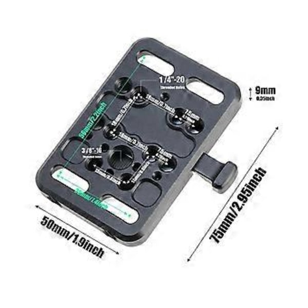Mini V-Port akkukelkka ilman 15 mm:n kiskojen putkikiinnikettä, kiinteä pohja, yleiskäyttöiset kameratarvikkeet