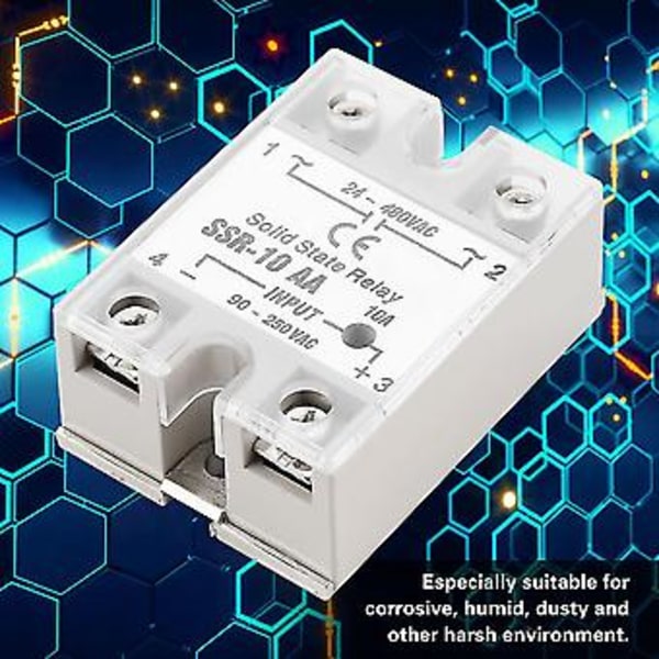 SSr 10 AA 10A Solid State -relemoduuli SSR AC-AC Tulo 90-250V AC Lähtö 24-480V AC