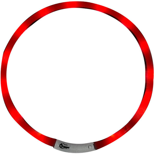 USB-ladattava LED-koiranpanta pienille, keskisuurille ja suurille koirille, 70 cm, säädettävä pituus, 3 tilaa punainen