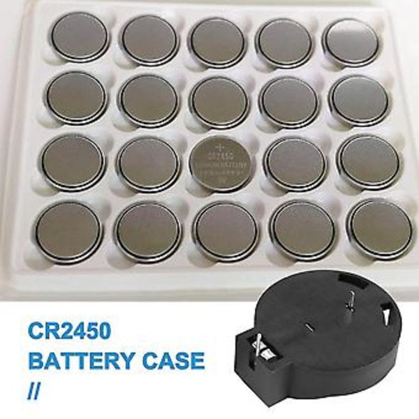 2 kpl Cr2450 nappipariston pidike kotelo 2 nastaa musta