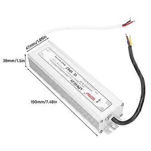 BERM Vandtæt Strømforsyning Aluminium Legering Switch Transformer Driver DC24V 60W LPV6024