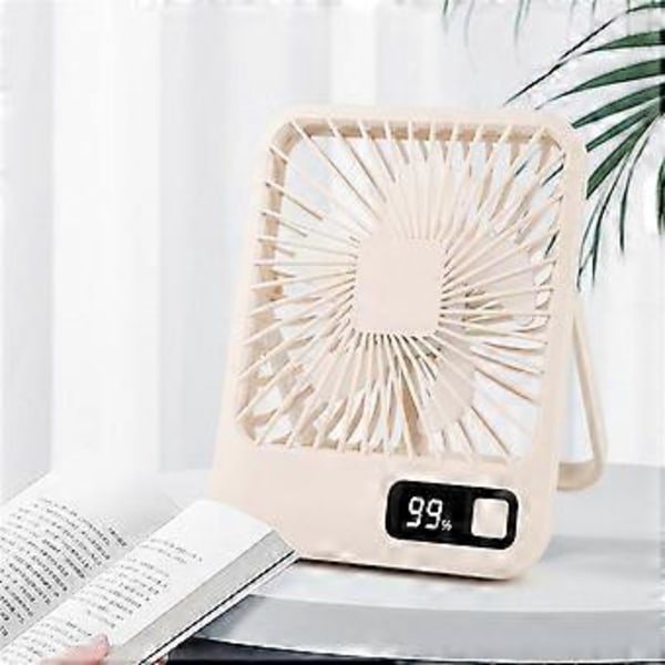 Liten Skrivbordsfläkt Multi-Power Kontor Tunn och Laddningsbar Modell Vikbar Borstlös Portabel Khaki