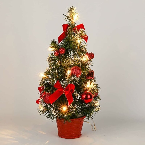 40 cm mini juletræ med 30 LED lys, bordlamper, batteridrevet belysning, lille LED juletræ til hjemmet, kontoret, Kristus