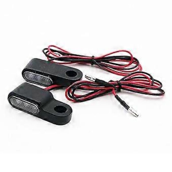 2 stk 12V Motorsykkel Blinklys LED Blinklys Styret Amber Signal Lampe Blinklys, Feste, Svart