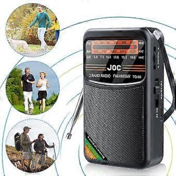 Fickradio Portabel Mini Fullbandsradio AM/FM/SW Radio med Uppladdningsbart Batteri Stöd Hörlurar MiniRadio för Äldre,D