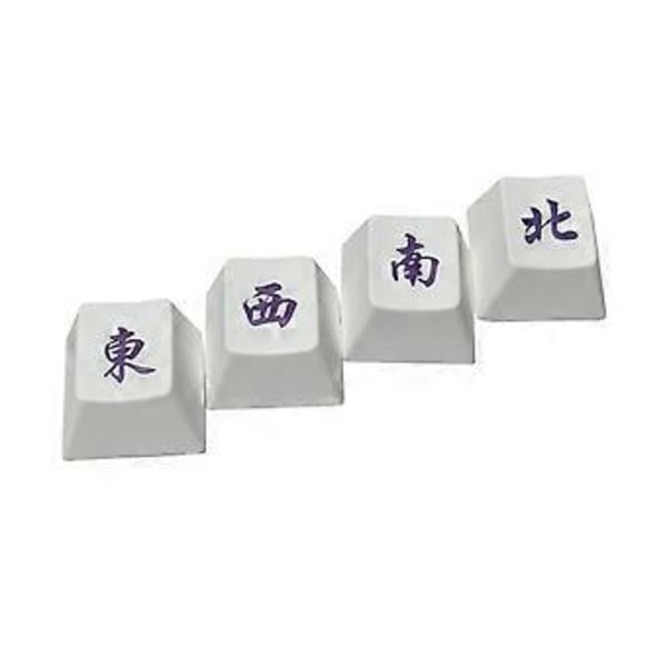 4 kpl PBT-näppäinhattuja sublimaatiomekaaniselle näppäimistölle, Sparrow Mahjong -varjostusvalo, näppäinhattusarja, profiili R4