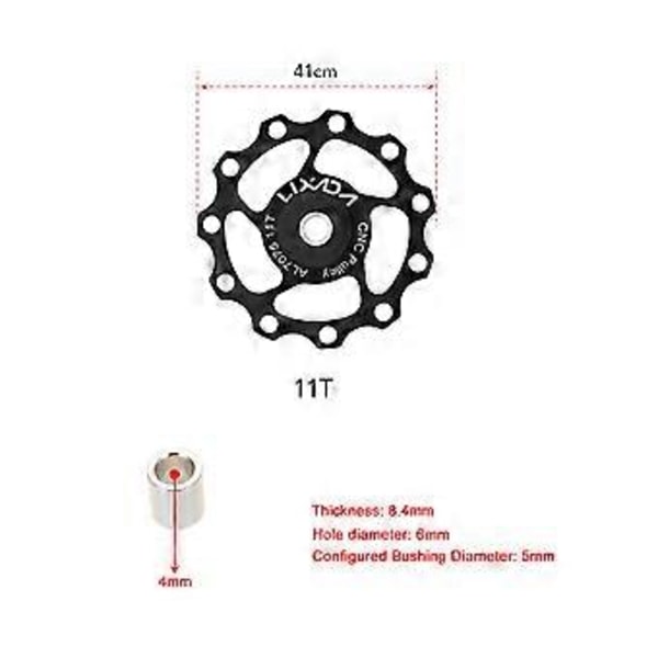 Lixada 1 stk 11T Bakgir Guide CNC Aluminiumlegering Trinse Jockey Hjul Skive Forseglede Lager Trinse Erstatning