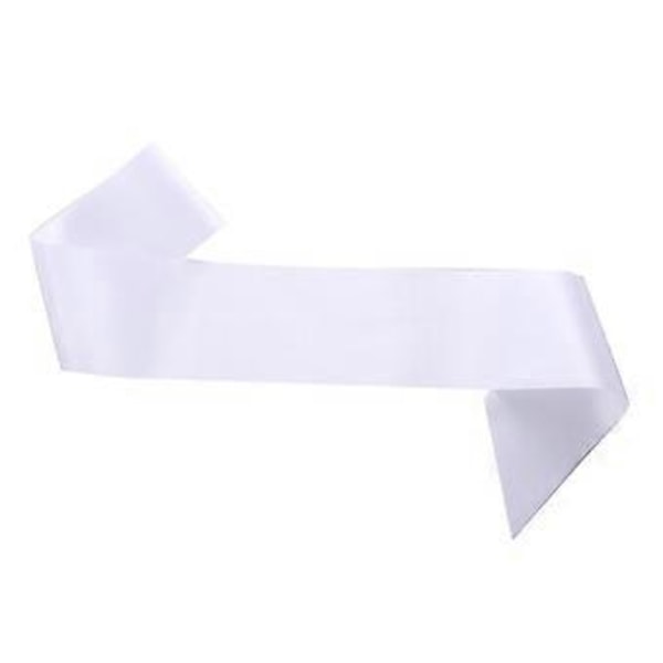 Hvidt Blankt Satins Bånd Silke DIY Almindeligt Bånd til Bryllup Polterabend Fødselsdagsgave