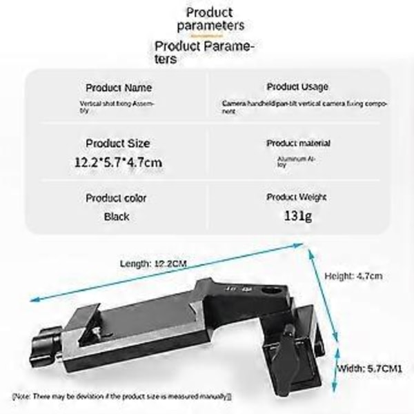 Kamerabrakett Vertikal Video Kamerafeste DSLR Feste for RS2 RS3 RS3 Mini RS3 Pro Tilbehør