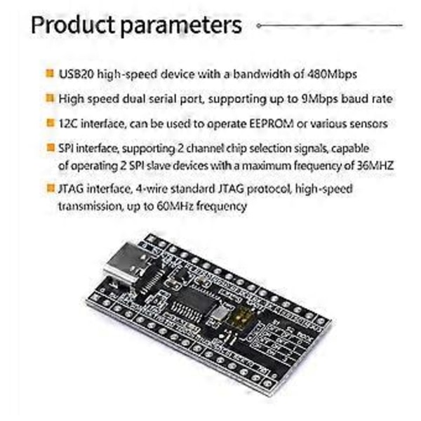 CH347T Kehityskorttimoduuli USB2.0 Nopea USB - UART / I2C / SPI / JTAG / GPIO Avoin Lähdekoodi USB--Silta