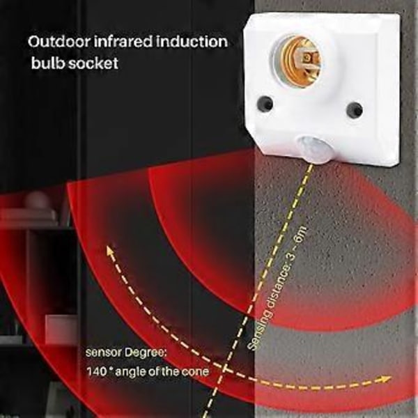 Base Sokkel IR Lampe Pære Bevægelsesdetektor