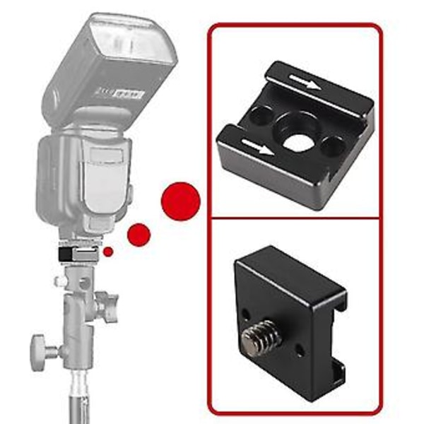 2-set 1/4 Gänga Blixtskofäste Adapter För DSLR Kamera Ca /blixt /led /mikrofon /mon Montering