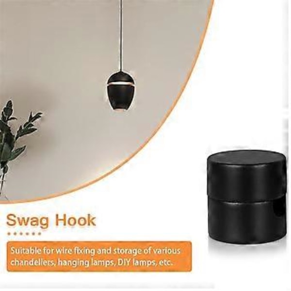 3-pack takkrokar för takhängande lampor, pendellampa krok för taklampa, takkrokar, DIY-lampa svart