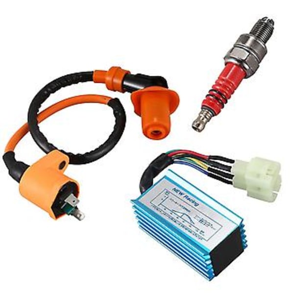 Racing Tändspole+tändstift+CDI-box För GY6 50cc-150cc 4-Taktsmotorer ATV