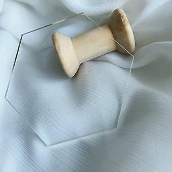 40 st Klara Akryl Hexagon Tomma Placeringskort Bröllopsdekoration