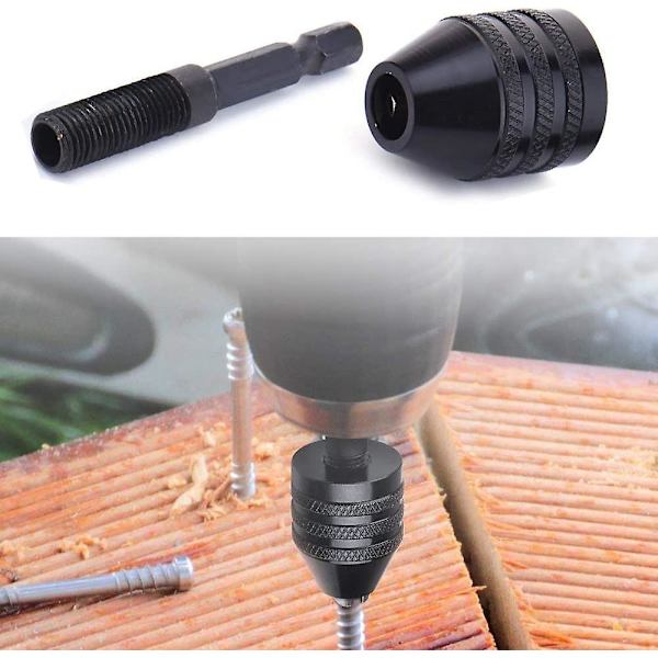 0,3-8 mm Nyckellös borrchuck Konverteringsverktyg Snabbväxlande skruvmejseladapter