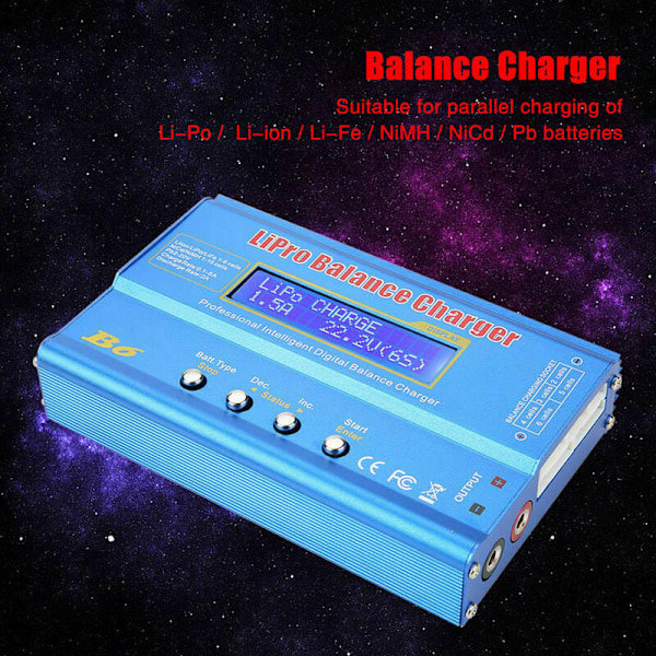 80W 6A Lipo Batteri Balance Oplader Aflader til LiPo, Li-Ion, Li-Fe, LiHV (1-6S), NiMH, NiCd (1-15S) Batteri, Rc Hobby Batteri Balance Oplader,Bl