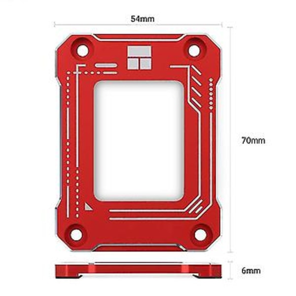 Lga1700-bcf 12:e CPU Böjningskorrigeringsram CPU Fast Bakplan Cnc Aluminium Anti-böjning Med Tf7 Termisk Pasta (röd)