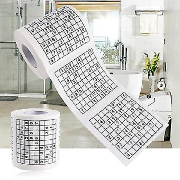 Puuselluloosamateriaali Uutuus Hauska Numero Sudoku Painettu Kylpy Hauska WC-paperi