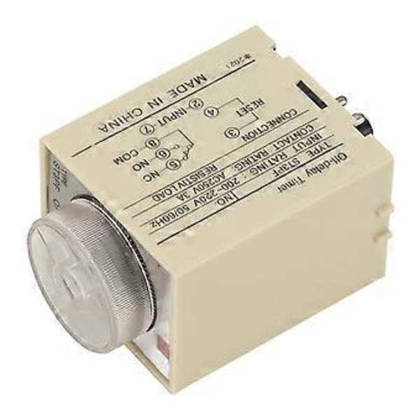Tidsrelä Justerbar Timing Strömavbrott Timer Fördröjning AC 200‑220V ST3PF Tillbehörsdel 30S