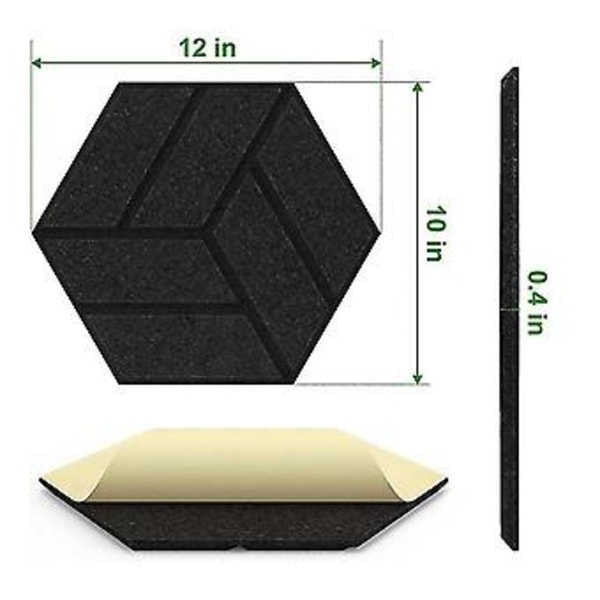 Självhäftande Akustikpaneler, hexagon Ljudisolerande Skumpaneler A