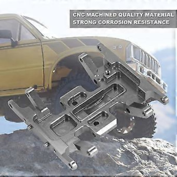 Axial SCX24 90081 1/24 RC Crawler -autoon metallinen vaihdelaatikon kiinnitysalusta, vaihteiston pidike, pohjapanssari, päivitysosat, hopea