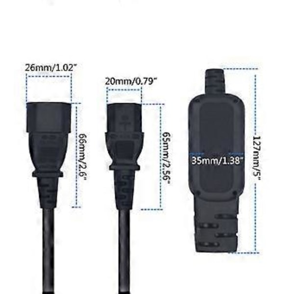PDU IEC320 C14 Hane till 6xC13 Hona Y Splitter Strömkabel Strömsladd 150cm