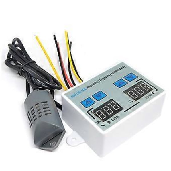 Dobbel Digital Temperatur- og Fuktighetskontroller Hjem Kjøleskap Termostat Fuktighetsregulator Termometer Hygrometer XK-W1099 AC110-220V