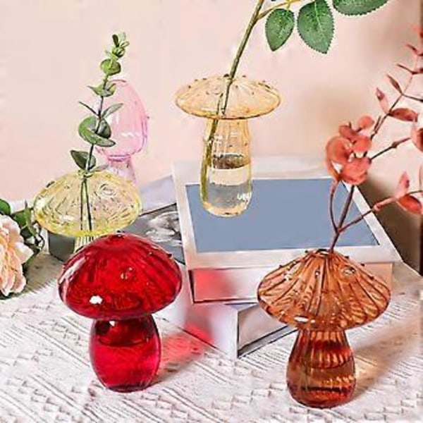 Svamp Glasplanteringskärl, Set med 5 Färgade Växtförökningsstationer, Mini Terrarium för Växter, Unik Liten Glasvas