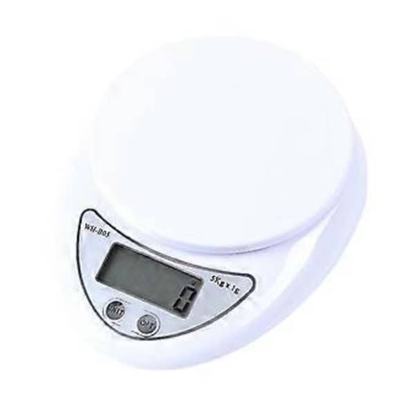 Digital matvåg multifunktionell köksvåg och bakvåg för exakt viktmätning och portionskontroll, 16,5*12,8*3,6 cm vit