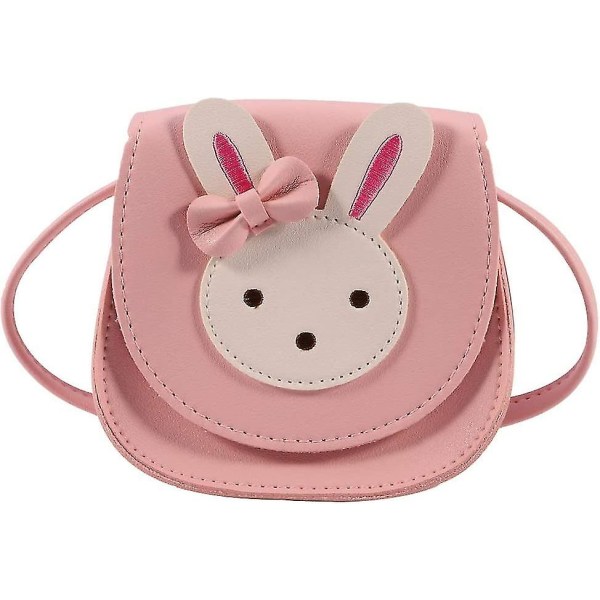 Jenter One Shoulder Crossbody Bag - Rabbit Pu Leather Tote Bag for Kids (rosa)
