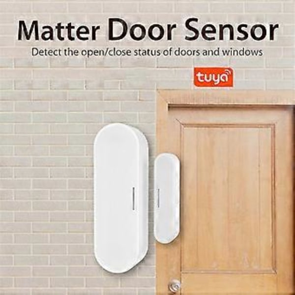 Tuya Matter Thread Dörr- och Fönstersensor USB-driven Smart Hem Trådlös Detektor Fungerar med Alexa Home