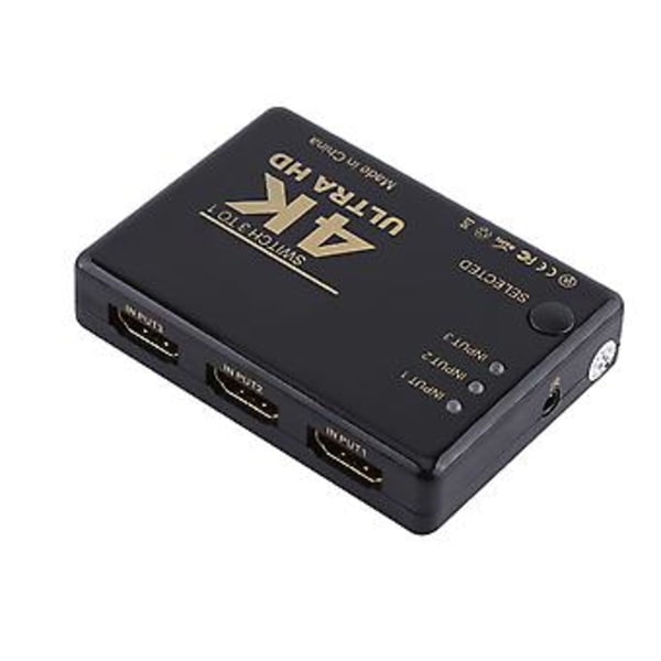 4K Ultra HD 1080P 3-porttinen HDMI-kytkinvahvistinjakaja keskitin kaukosäätimellä