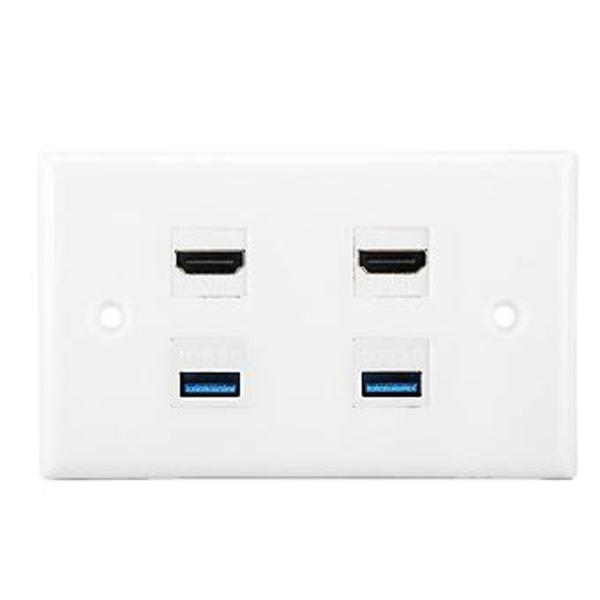 2-Portars HDMi 2 Port USB3.0 HDMI Kopplingsskydd o Video HDTV Väggplatta Panel